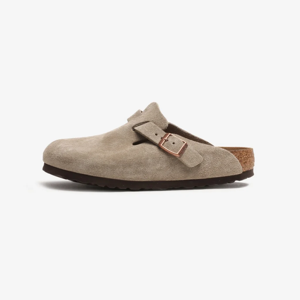 Birkenstock Boston Soft Footbed Suede Leather Taupe
