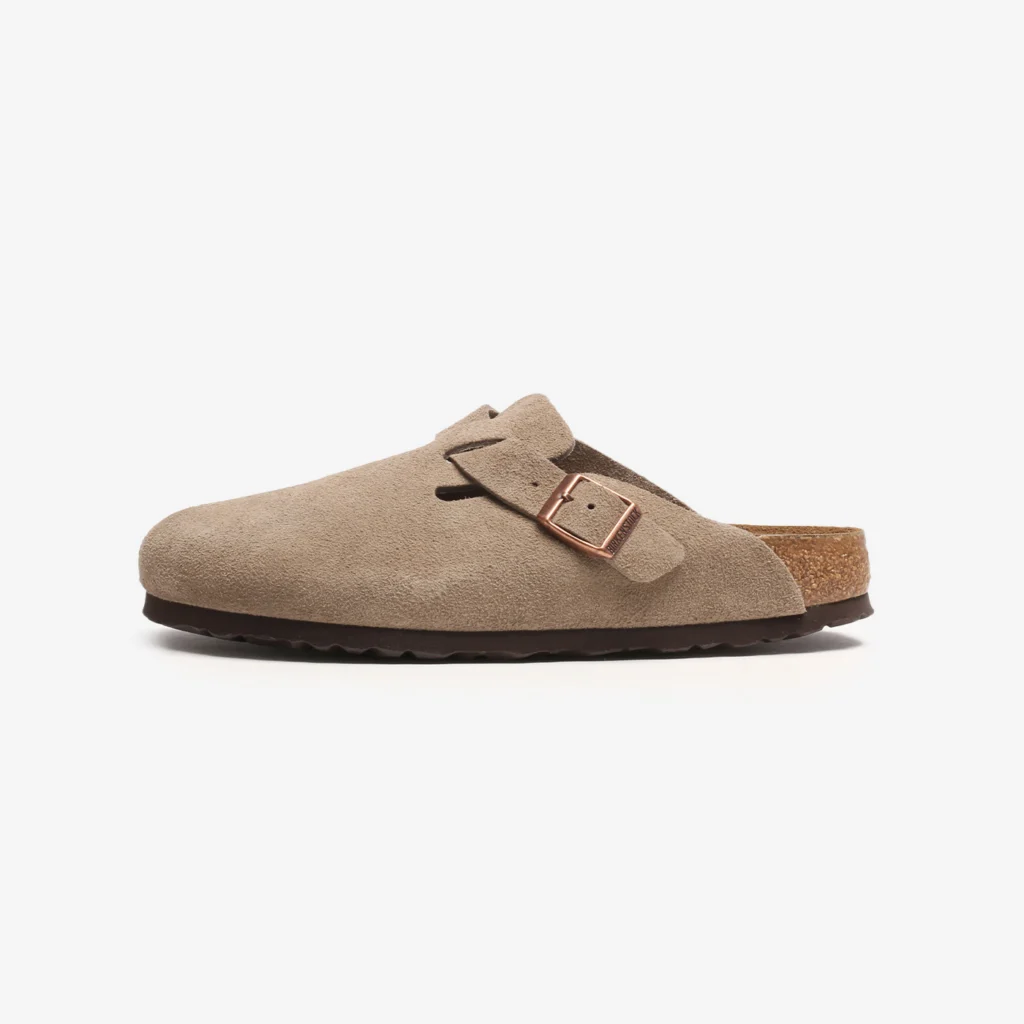 Birkenstock Boston Soft Footbed Suede Leather Taupe