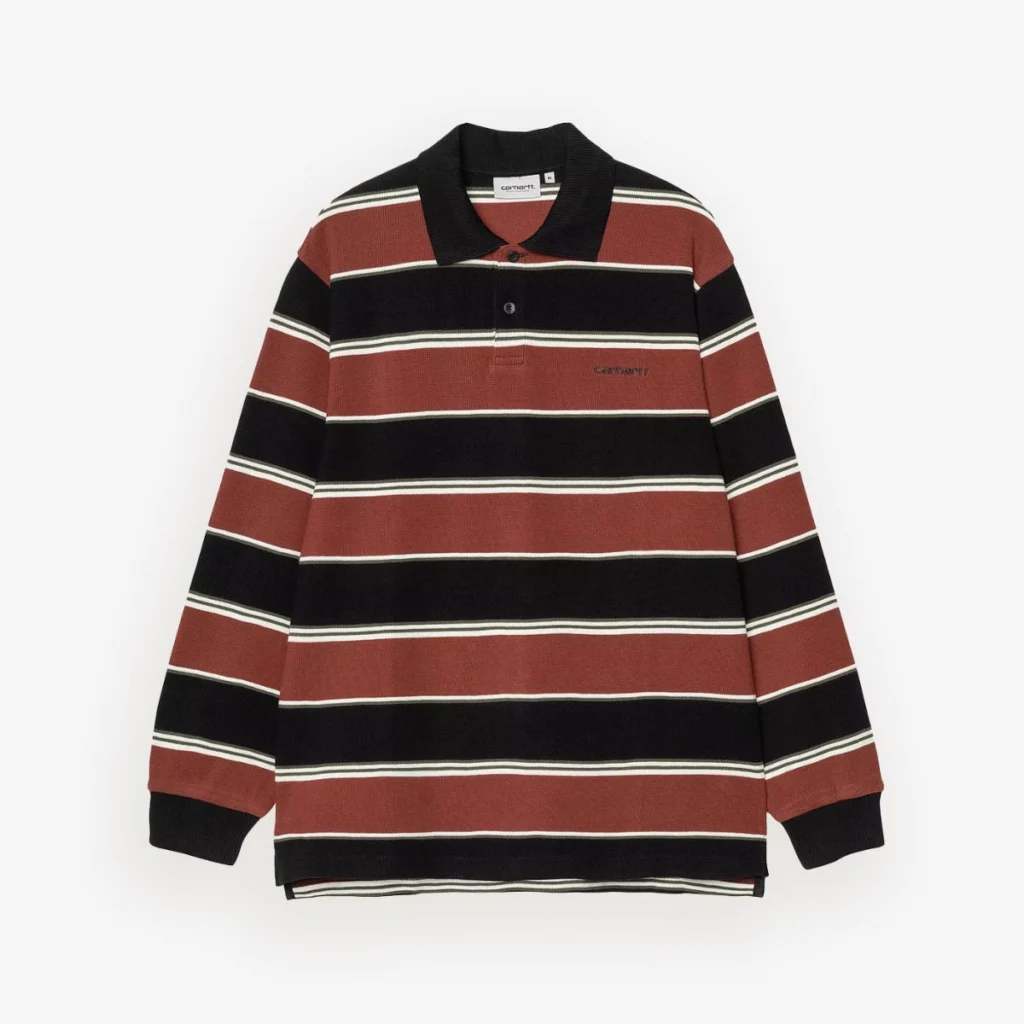 Carhartt WIP Malone Rugby Shirt Malone Stripe/Dark Brick