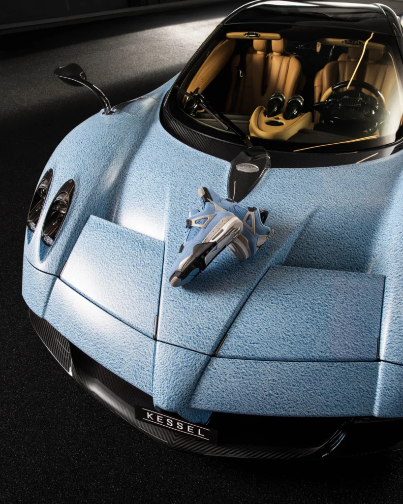 Pagani x Jordan, Air Jordan 4 University Blue custom Huayra