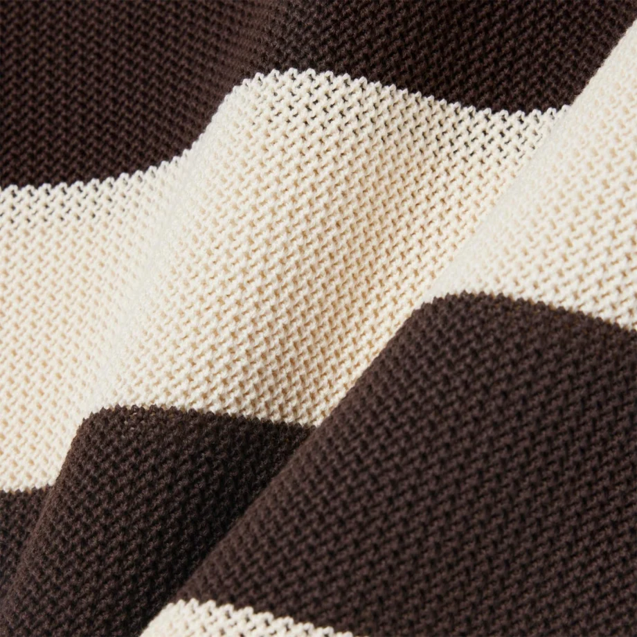 Lacoste Short Sleeved Striped Polo Collar Sweater