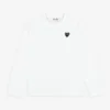 CdG Play Shirt L/A Black Emblem Black Heart 100%Cotton