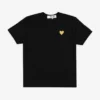 CdG Play T-Shirt Gold Emblem Gold Heart