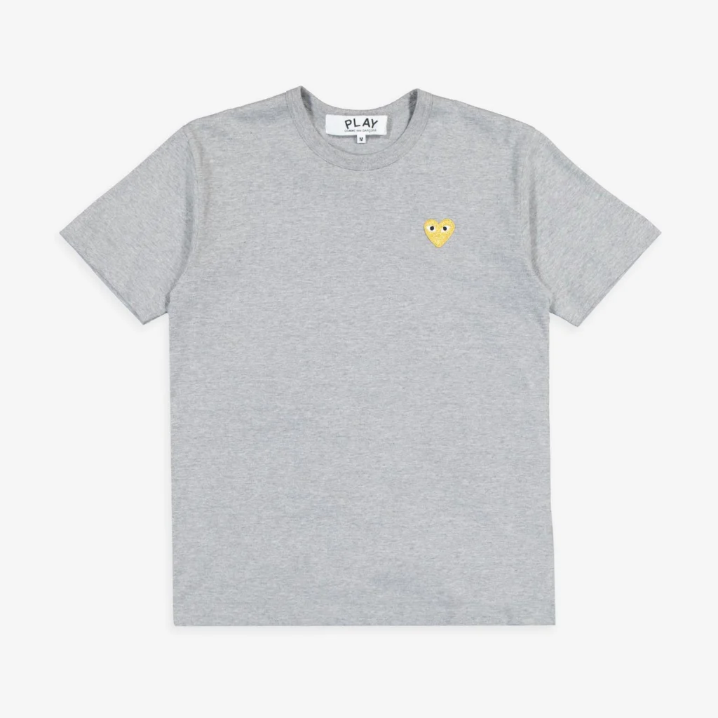 CdG Play T-Shirt Gold Emblem Gold Heart