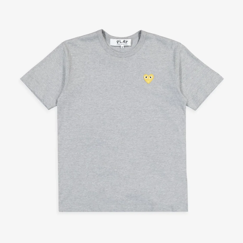 CdG Play T-Shirt Gold Emblem Gold Heart