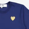CdG Play T-Shirt Gold Emblem Gold Heart