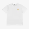 CdG Play T-Shirt Gold Emblem Gold Heart