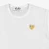 CdG Play T-Shirt Gold Emblem Gold Heart