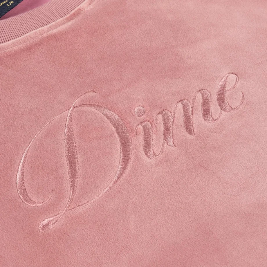 Dime Cursive Velvet Crewneck