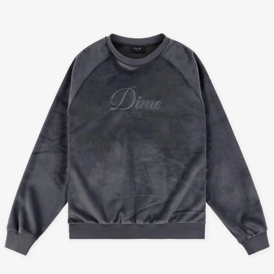 Dime Cursive Velvet Crewneck