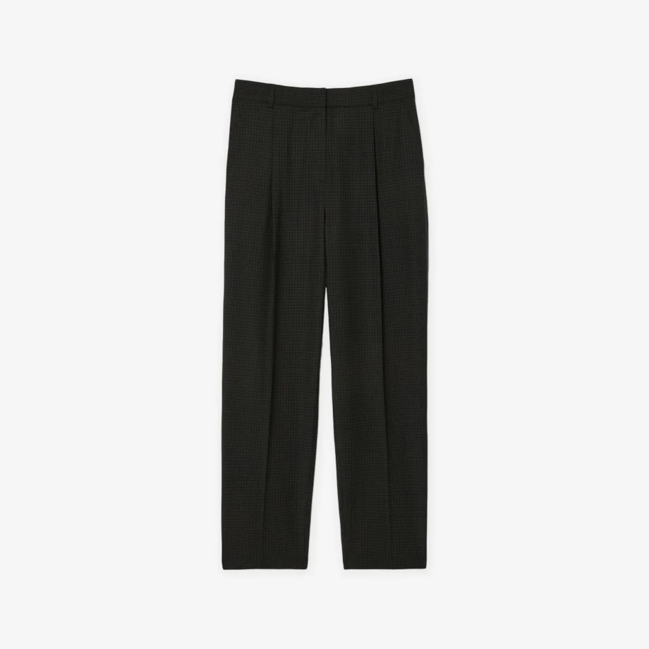 Wmns Wide Fit Darted Plaid Pants