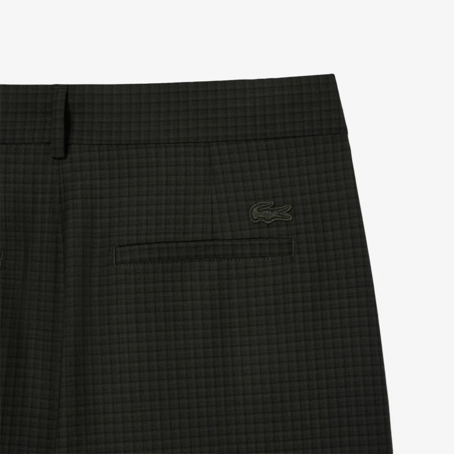 Wmns Wide Fit Darted Plaid Pants