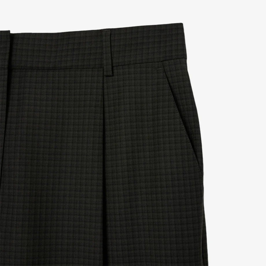 Wmns Wide Fit Darted Plaid Pants