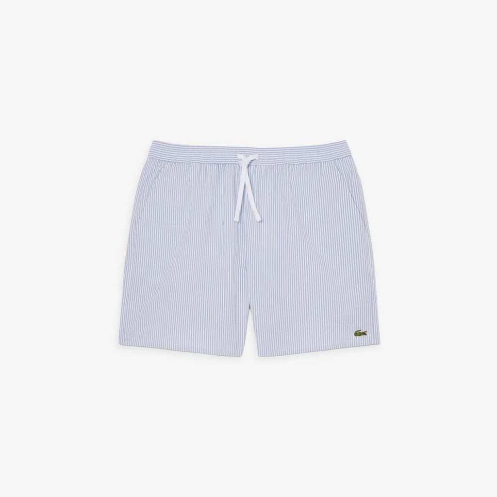 Lacoste Striped Textured Swim Trunks