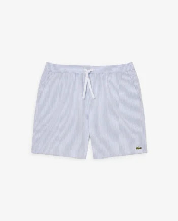 Lacoste Striped Textured Swim Trunks