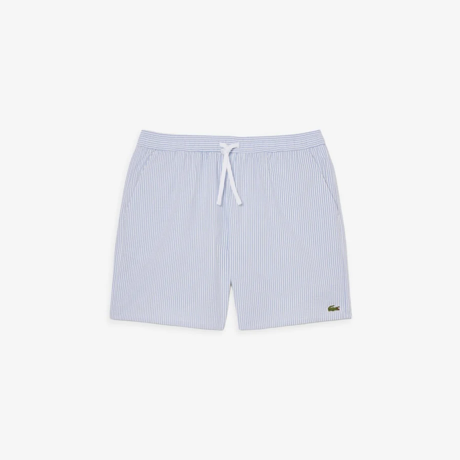Lacoste Striped Textured Swim Trunks
