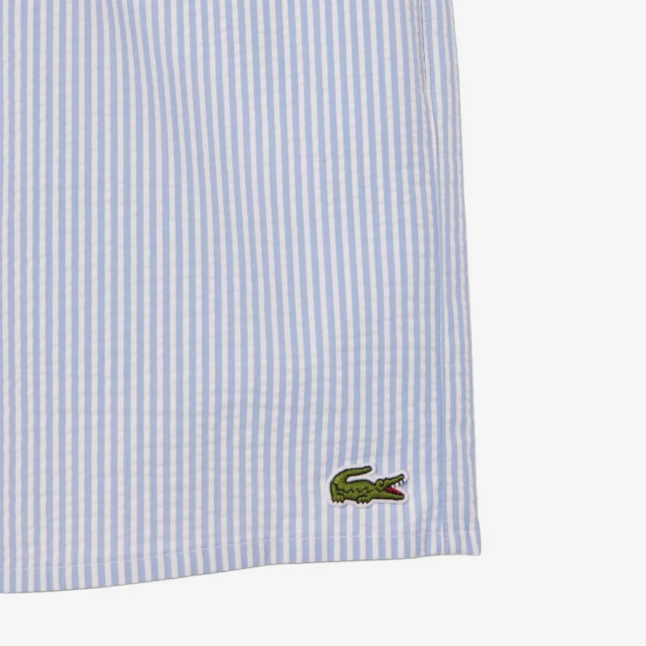 Lacoste Striped Textured Swim Trunks