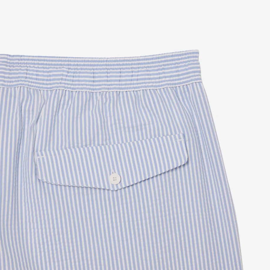 Lacoste Striped Textured Swim Trunks