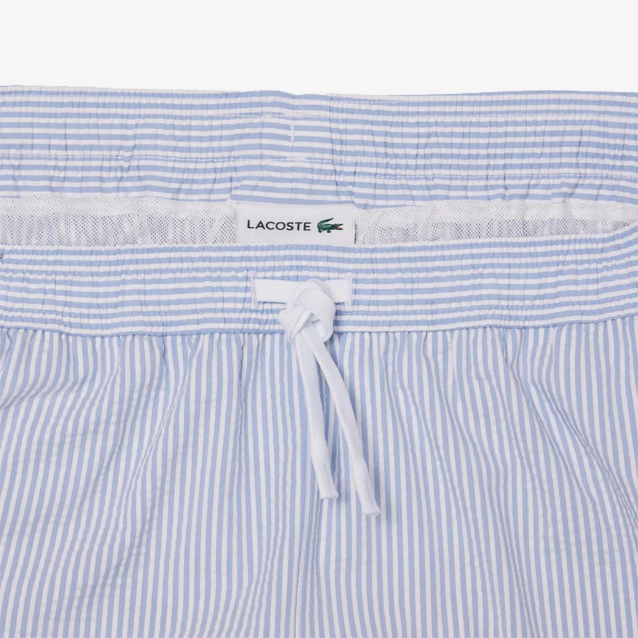 Lacoste Striped Textured Swim Trunks