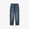 Patta Leaves Laser Printed Denim Jeans