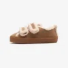 Inuikii Sneaker Shearling Low Velcro, Light Beige