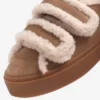 Inuikii Sneaker Shearling Low Velcro, Light Beige